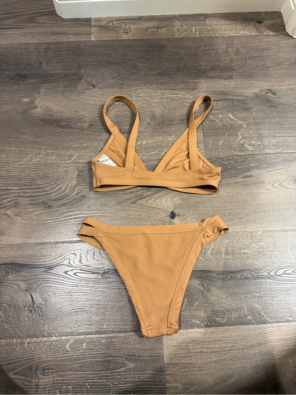 Ribbed Bikini Set in Camel - Picture 2 of 7